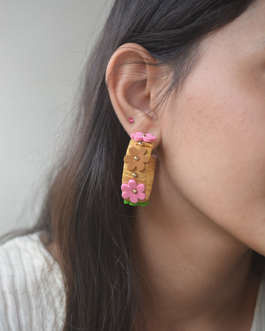 FLOWER POWER HOOP EARRINGS