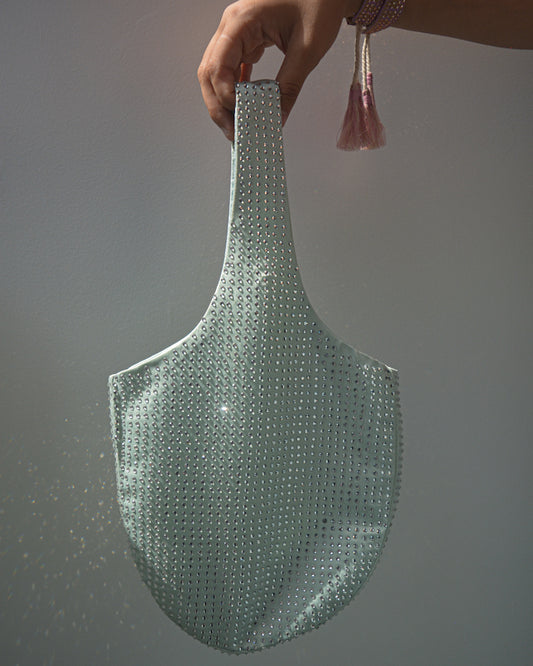 RHINESTONES BAG IN HAZE BLUE
