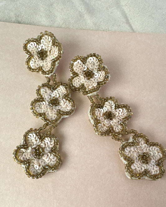 3-TIER FLOWER EARRINGS