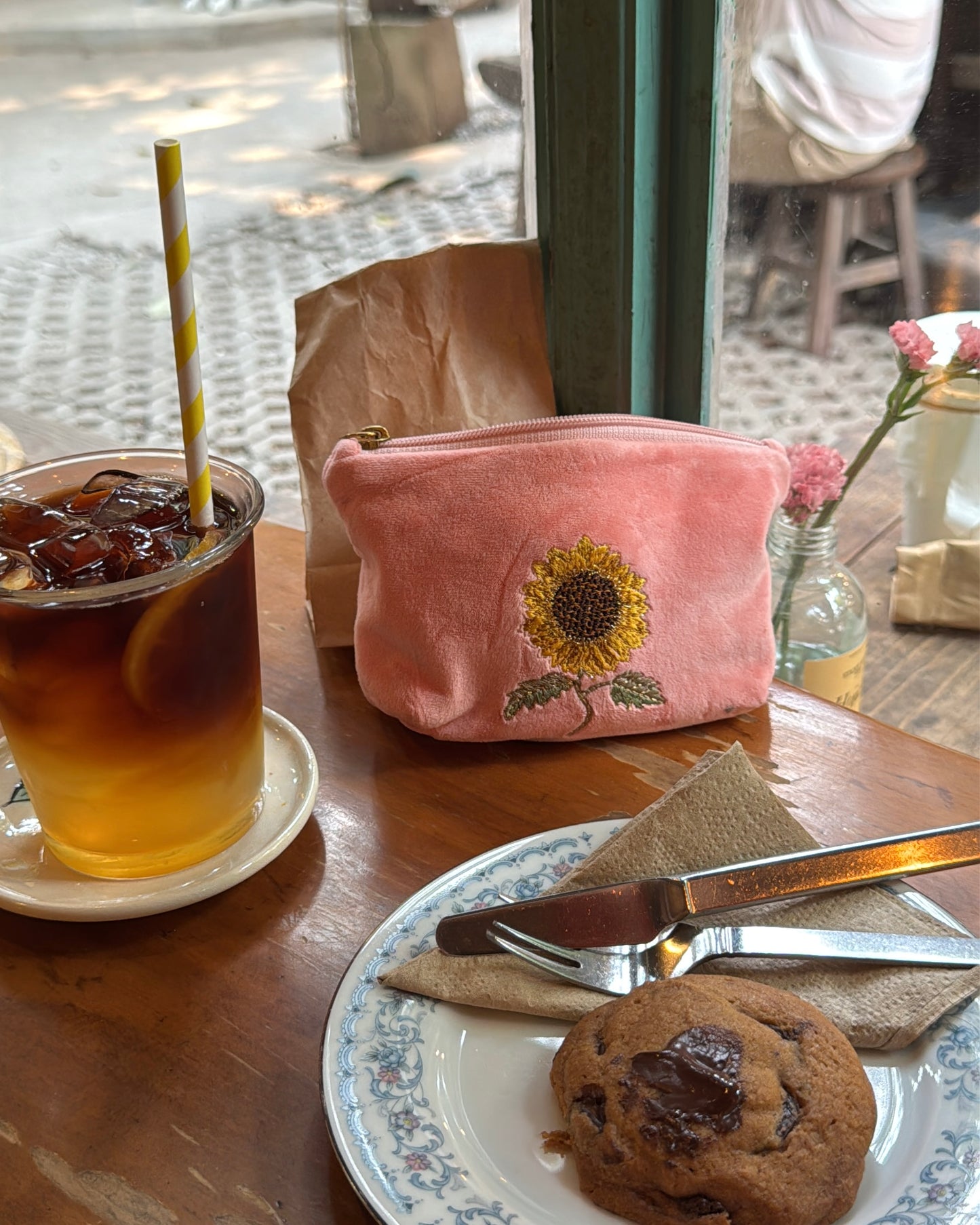 SUNFLOWER COIN PURSE IN PEACH