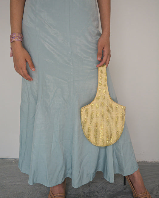 RHINESTONES BAG IN MELLOW YELLOW