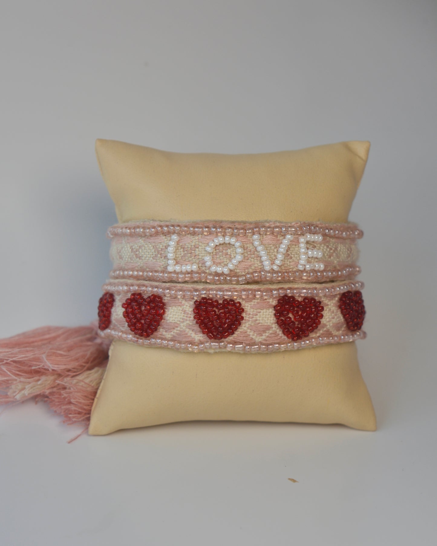 CHERRY RED ALL HEARTS BAND