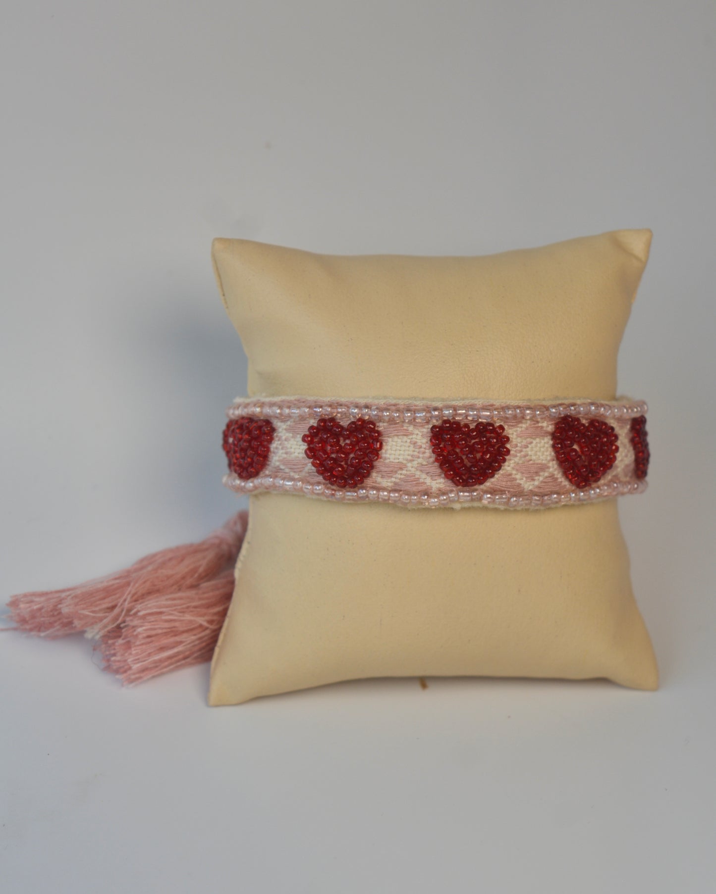 CHERRY RED ALL HEARTS BAND