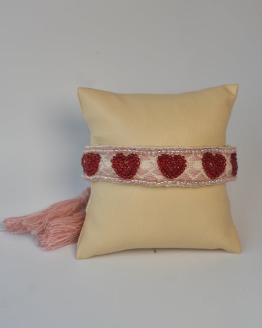 CHERRY RED ALL HEARTS BAND