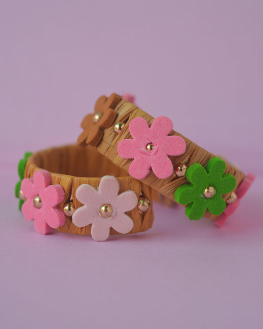 FLOWER POWER HOOP EARRINGS