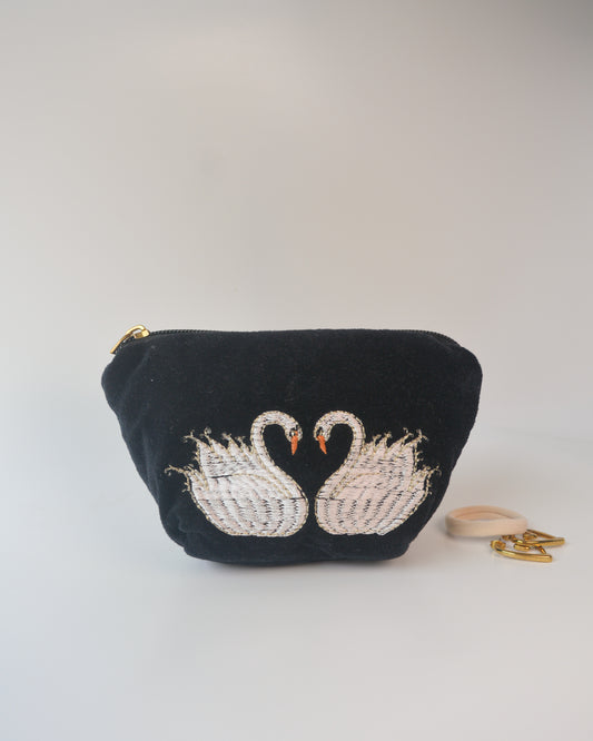 SWANS COIN PURSE IN BLACK