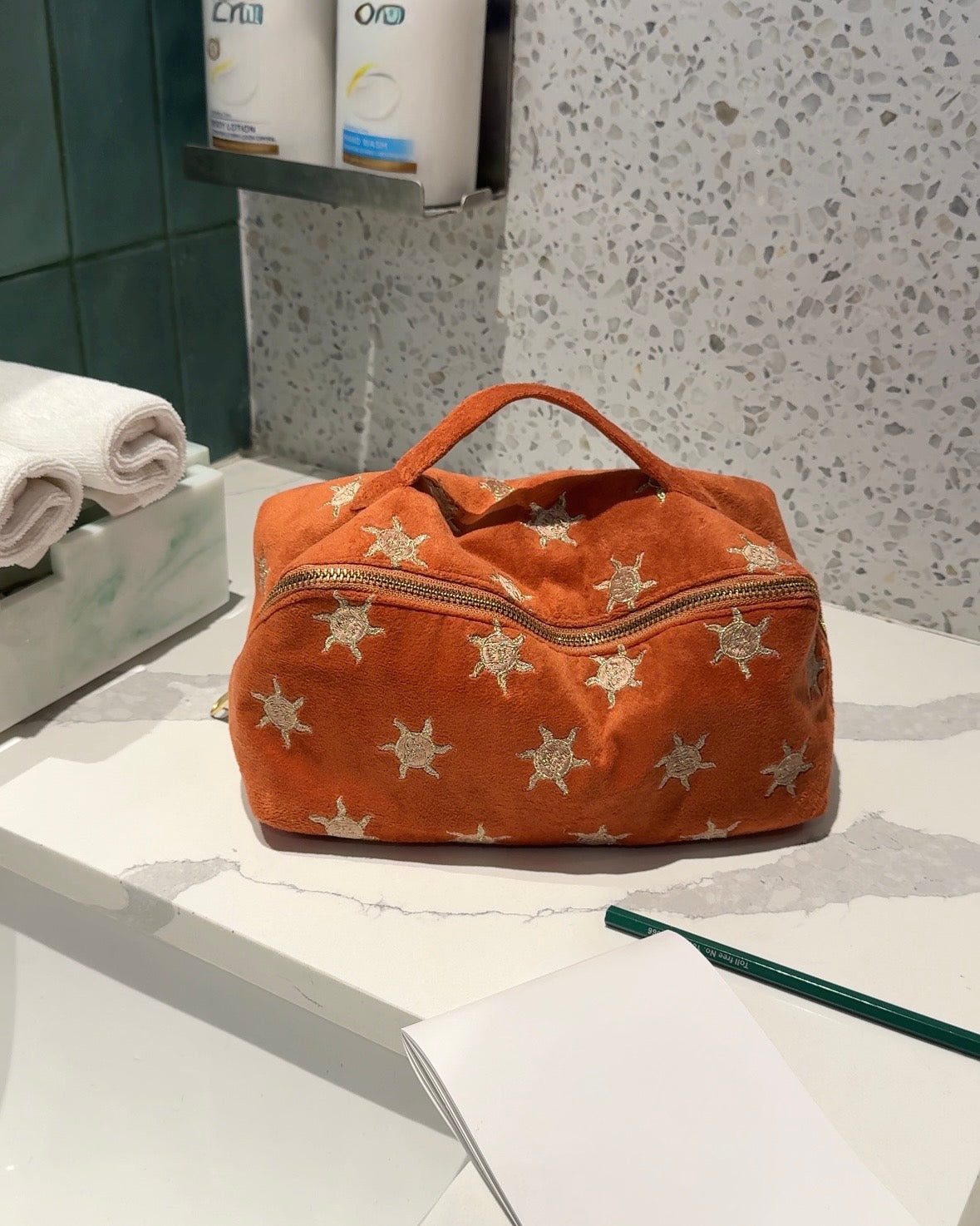 Sun Deity Makeup Bag in Rust