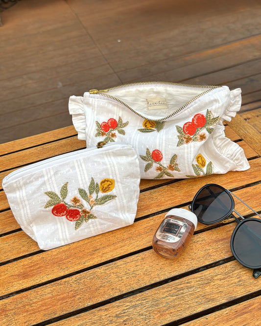 CITRUS BLOOM FRILL POUCH PURSE