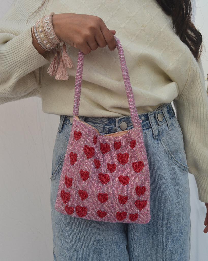 LOVER BEADED HANDBAG