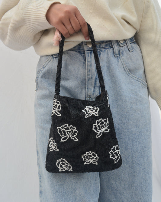 ROSE BEADED HANDBAG