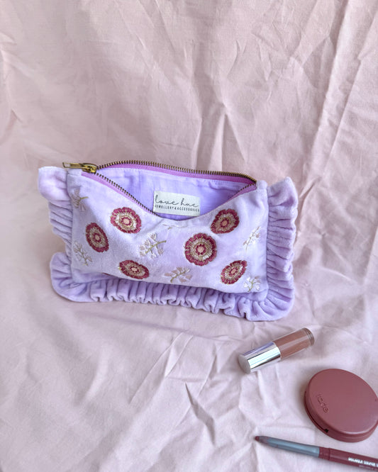 FLEUR SMALL POUCH PURSE IN LILAC