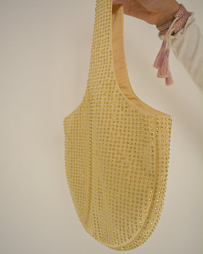 RHINESTONES BAG IN MELLOW YELLOW