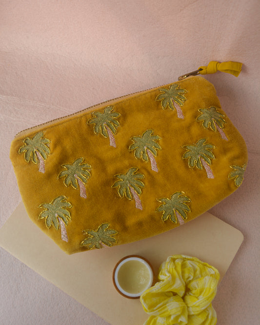 PALM TREES MIDSIZED POUCH PURSE