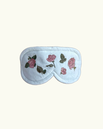 ROSE SLEEPING EYE MASK IN WHITE