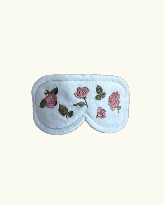 ROSE SLEEPING EYE MASK IN WHITE