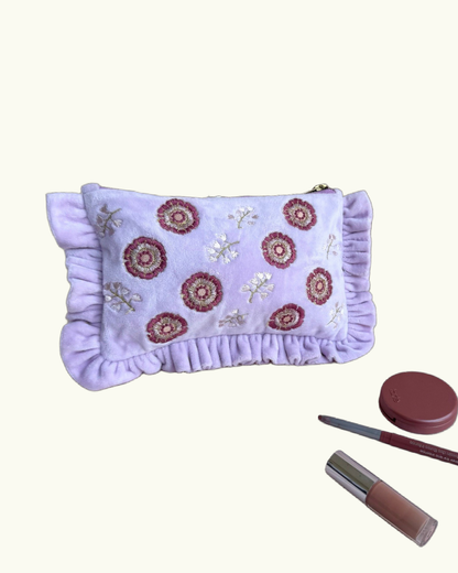 FLEUR SMALL POUCH PURSE IN LILAC